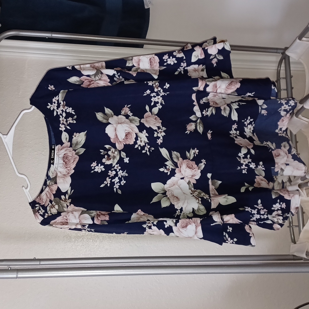 Shein flower blouse